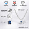 Cuban (Blue Stone) Stainless Necklace
