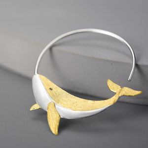 Whale 18k Gold/Sterling Earrings