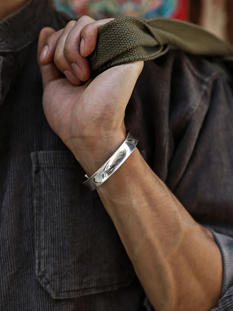 Men's (Certified 999 Silver) Concave Bracelet