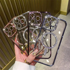 Glitter Magnetic Transparent iPhone Cases