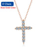 Moissanite/Diamond Cross Necklace (18k Certificate)