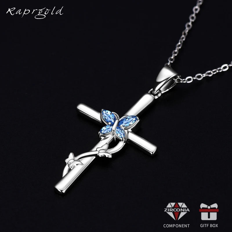 Butterfly Cross (925 Sterling) Necklace