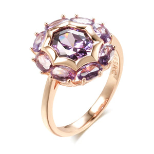 Purple Sparkle - Rose Gold Ring