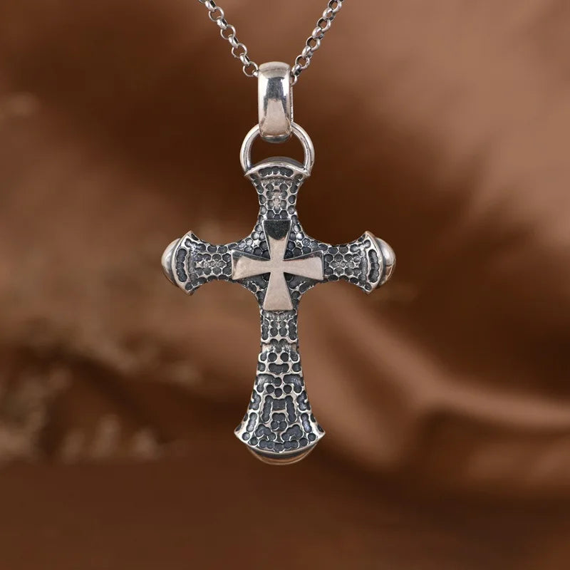 Antique 925 Sterling Cross Pendant