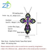 Amethyst Multicolor Cross (925 Sterling) Necklace