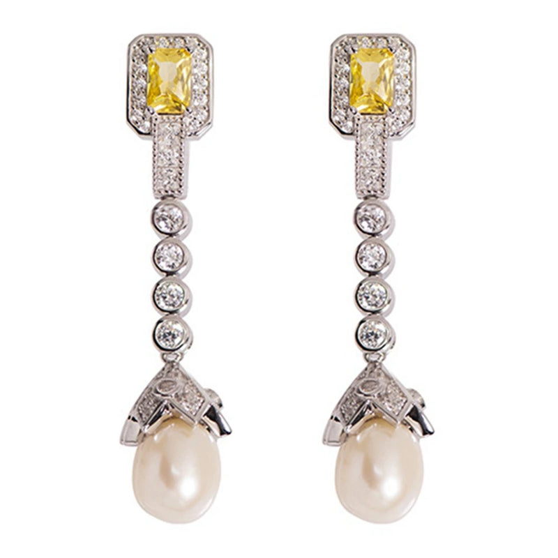 Citrine Elegant (925 Sterling Silver)  Earrings