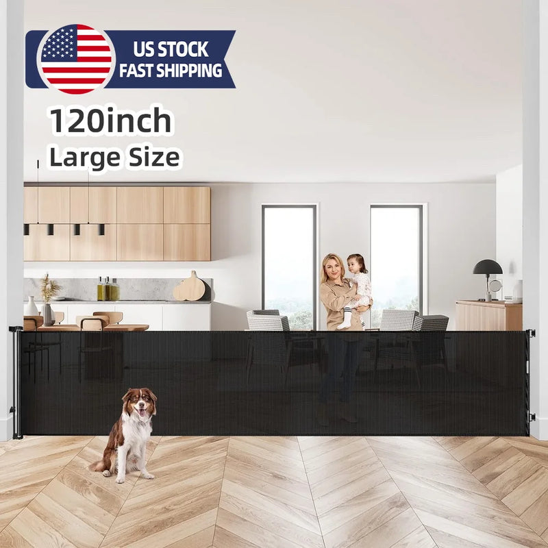 Retractable Pet/Baby (120inch) Safety Gate