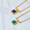 NECKLACE 18k Gold (Malachite Lapis) Gemstone