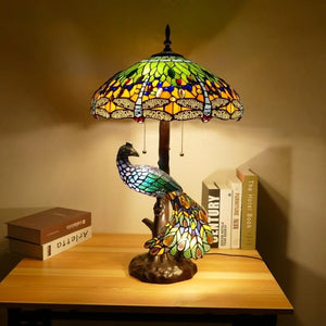 Tiffany European (Peacock) Table Lamp