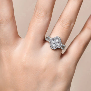 Moissanite 18k White Gold/Sterling Diamond Ring