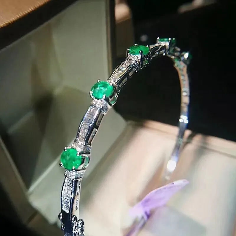 Emerald Sterling Bracelet/Bangles