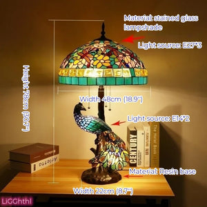 Tiffany European (Peacock) Table Lamp