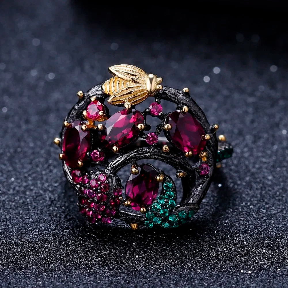 Natural Garnet (925 Sterling) Rings (USA)