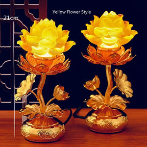 Lotus Buddha (LED) Lamps (pair)