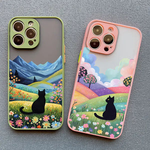 Black Cat/Landscape iPhone Cases