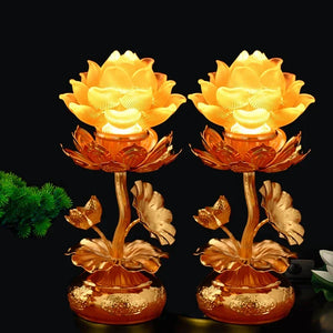 Lotus Buddha (LED) Lamps (pair)