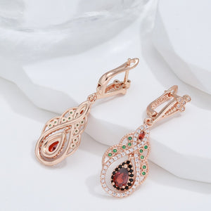 Red Rose Gold - Crystal Earrings