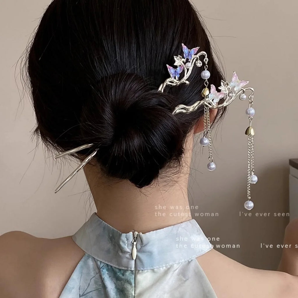 Floral Pearl Hairpins