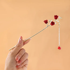 Romantic Rose Flower Hairsticks