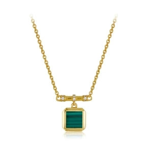 NECKLACE 18k Gold (Malachite Lapis) Gemstone