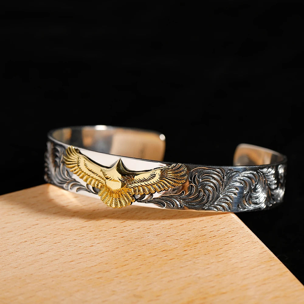 Flying Eagle (S925 Sterling Silver) Cuff Bracelet