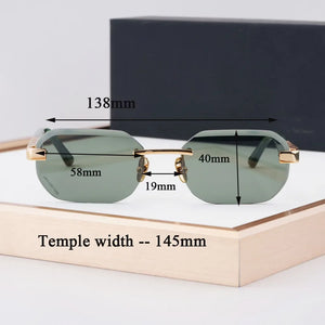 Rimless Square UV400 Sunglasses