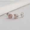 Rose Cut Pink Sterling Earrings (1.5ct)