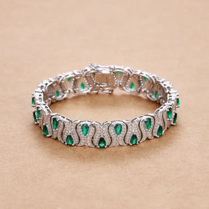 Emerald/Ruby Gem (Sterling) Bracelets
