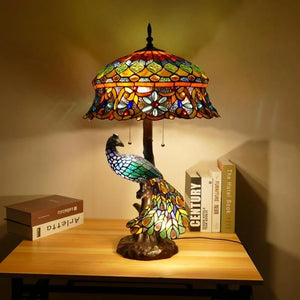 Tiffany European (Peacock) Table Lamp