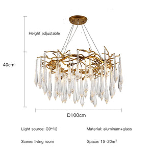 Classic Blue/Gold Lustre Chandelier