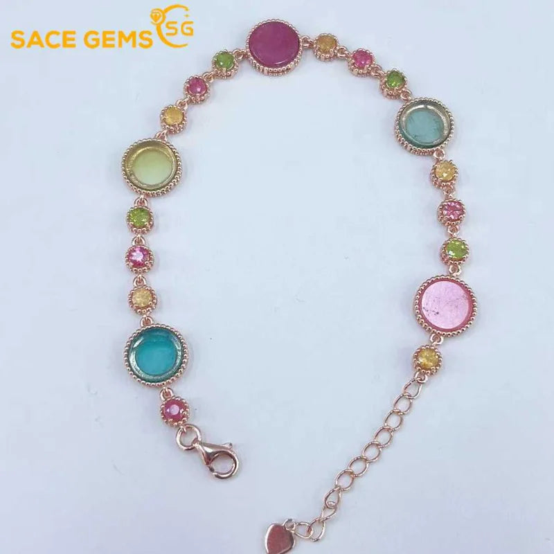 Bracelet Tourmaline (925 Sterling Silver)