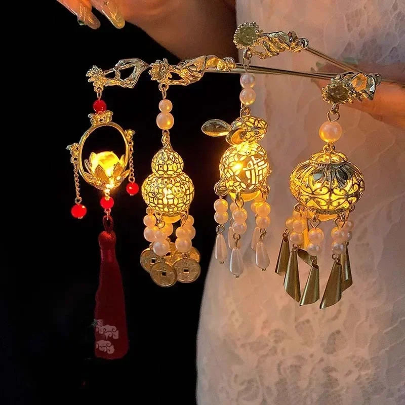 Luminous Lantern Hair Sticks