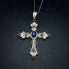 Cross Sapphire (925 Sterling Silver) Necklace