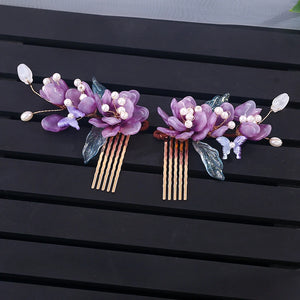 Fairy (Purple) Flower Hairpin Set
