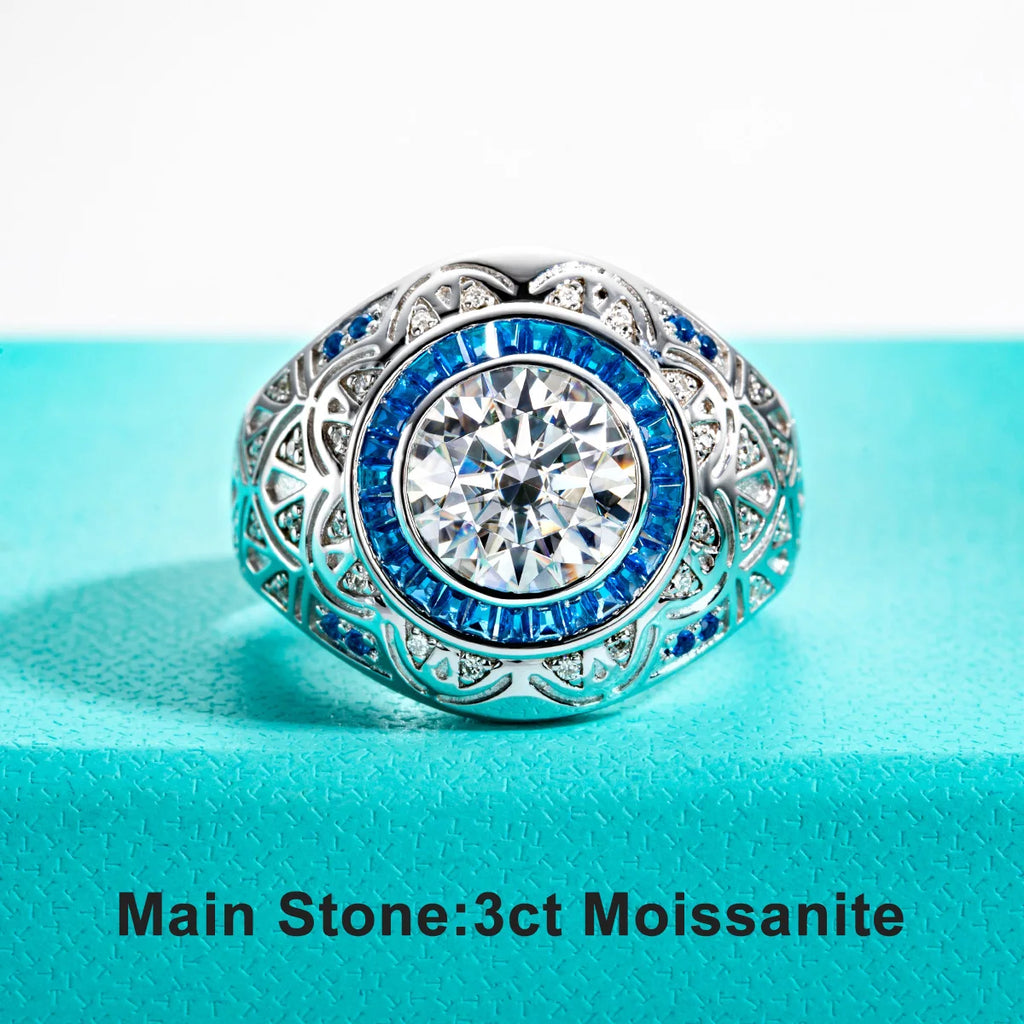 Men's (3ct Moissanite) Dress Ring (925 Sterling)