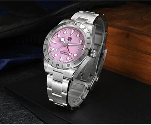 San Martin Pink Dial GMT/NH34 Classic Watch