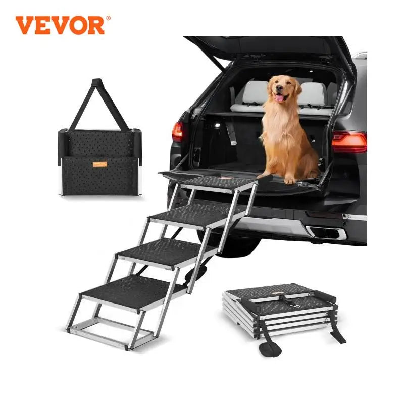 Dog Stairs for Cars (Folding 4-Steps)(USA)