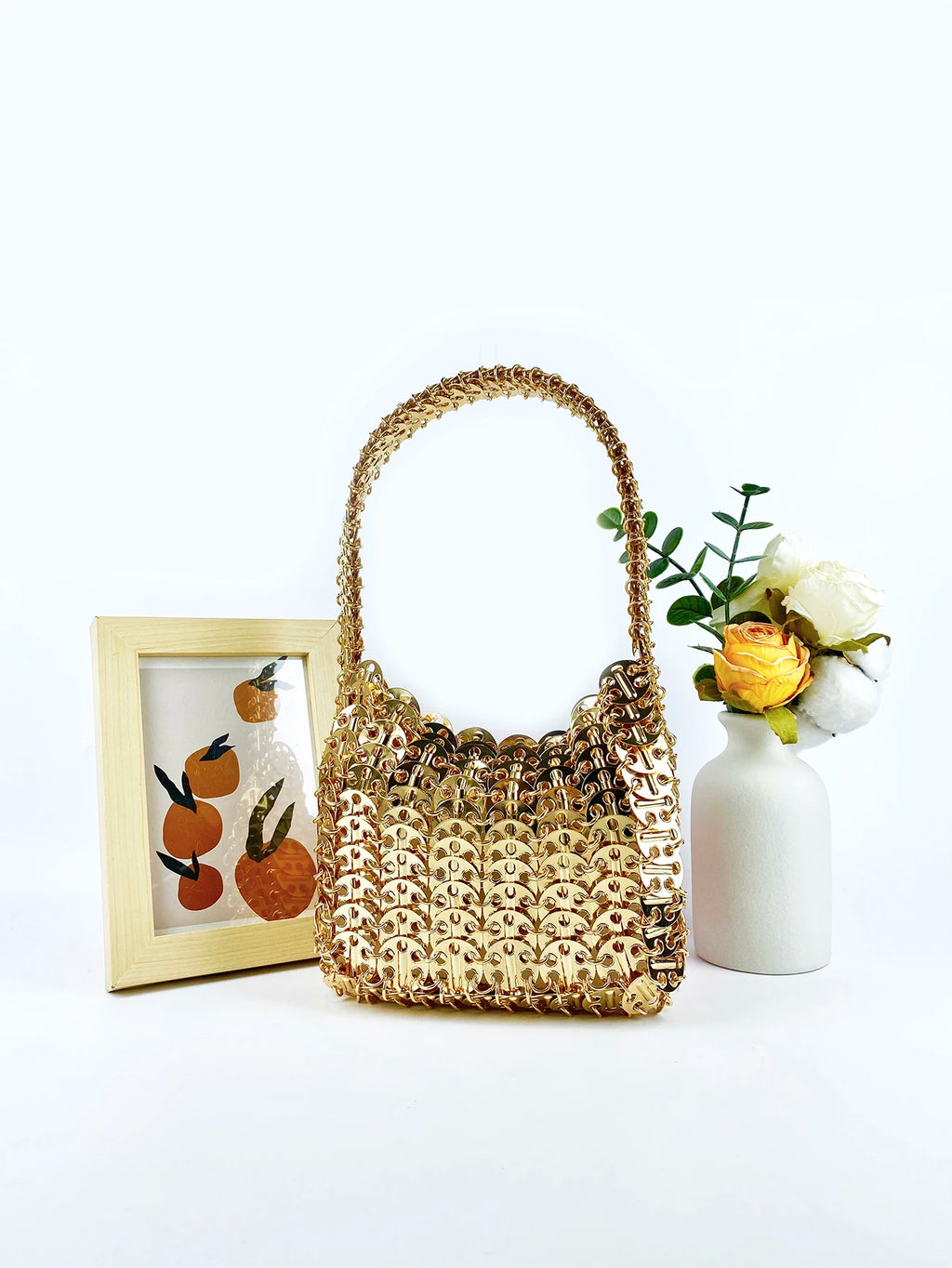 Mini Gold Sequined Evening Bag