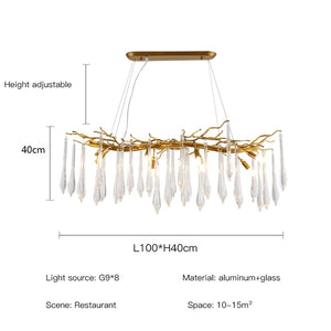 Classic Blue/Gold Lustre Chandelier