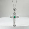Emerald (925 Sterling) Diamond Cross Necklace