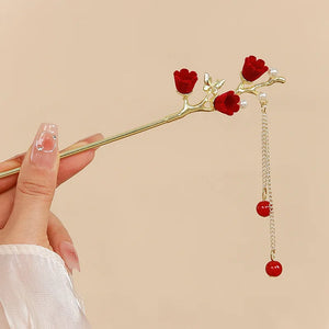 Romantic Rose Flower Hairsticks