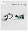 Blue Rose - Silver Thorn Earrings