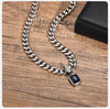 Cuban (Blue Stone) Stainless Necklace