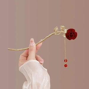 Romantic Rose Flower Hairsticks