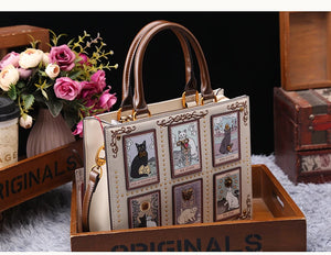 Lady (Cat Print) Fashion Handbag