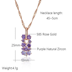 Purple Gem - Rose Gold Necklace