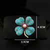 ELEGANT BLUE Lucky Clover Brooch