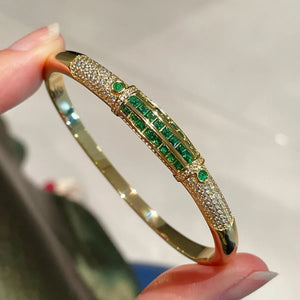 EMERALD/DIAMOND (925 Silver) Jewelry Set