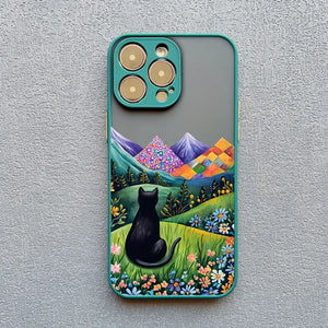 Black Cat/Landscape iPhone Cases