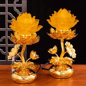 Lotus Buddha (LED) Lamps (pair)